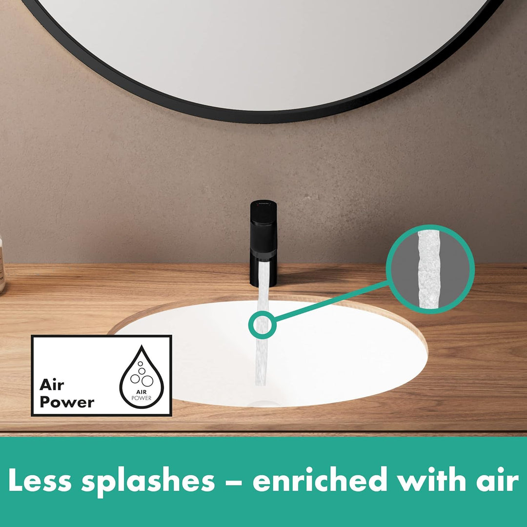 hansgrohe Waschtischarmatur Vernis Blend, Wasserhahn Bad mit Auslauf Höhe 100 mm, mit Zugstange, Bad