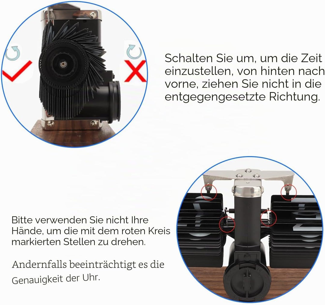 VBESTLIFE Flip-Tischuhr, Retro-Vintage-Auto-Flip-Tischuhr, Batteriebetriebene Uhr mit Grosser Zahl f