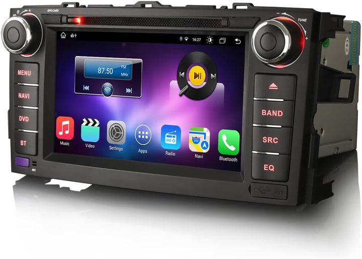 Erisin 7 Zoll 8-Kern Android 12 Autoradio mit GPS für Toyota AURIS Unterstützt Kabellos CarPlay Andr