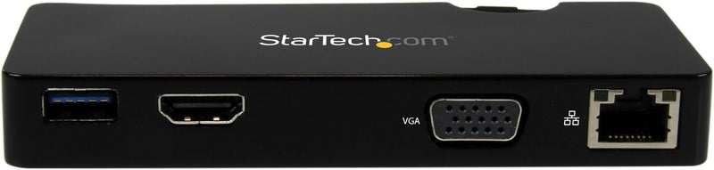 StarTech.com USB 3.0 Universal Laptop Mini Dockingstation mit HDMI oder VGA, Gigabit Ethernet, USB 3