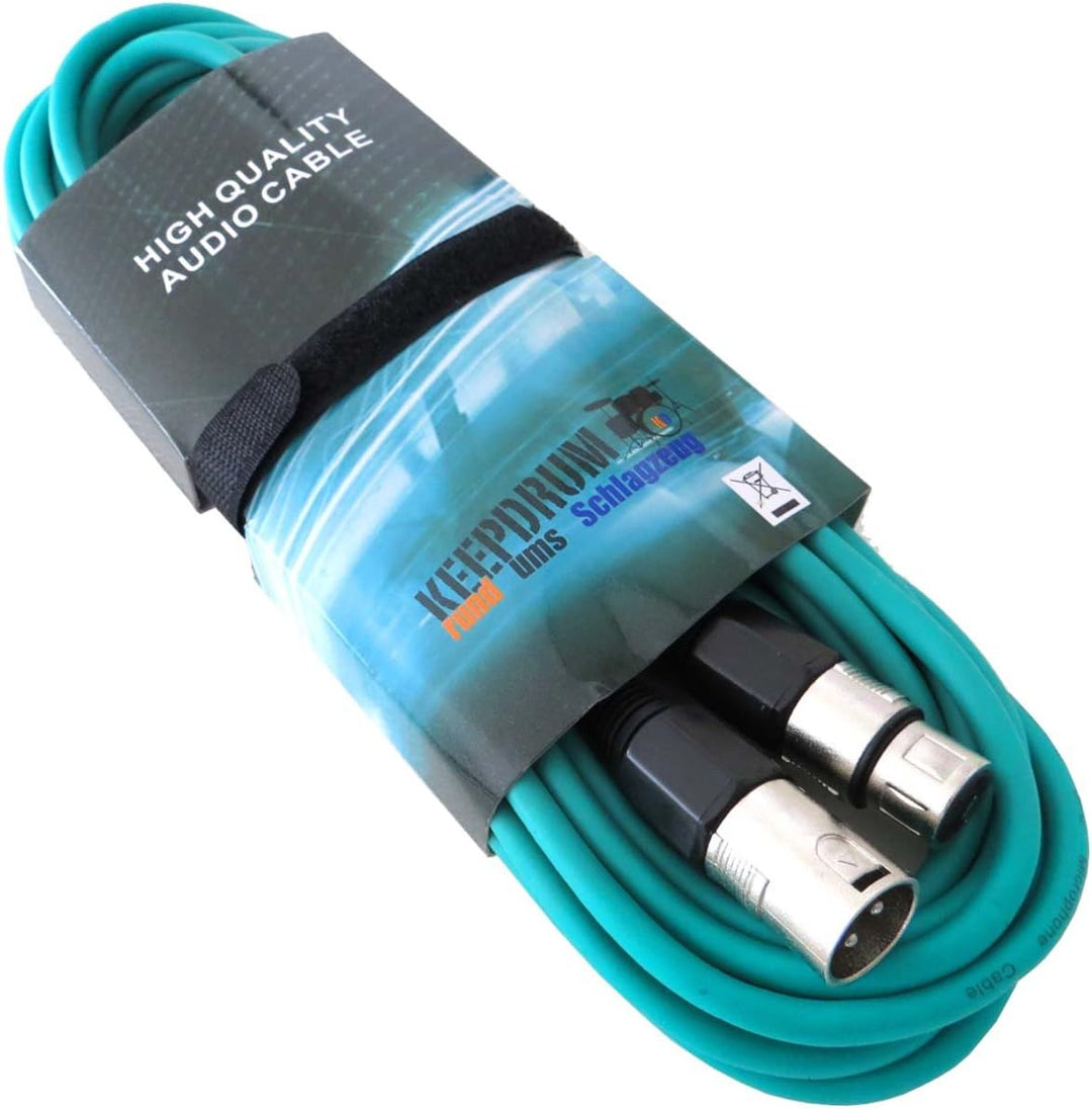 keepdrum 4x Mikrofonkabel SET 10m XLR 4 Farben Rot Blau Grün Gelb