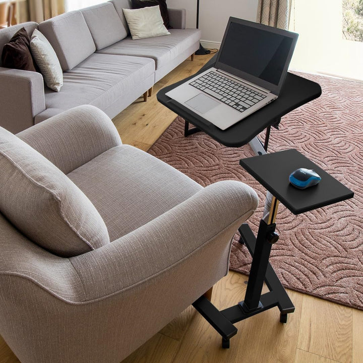 Tatkraft Joy Laptoptisch Hohenverstellbar mit Mausablage, Laptop Rolltisch, Stehtisch Mobil, Höhen O