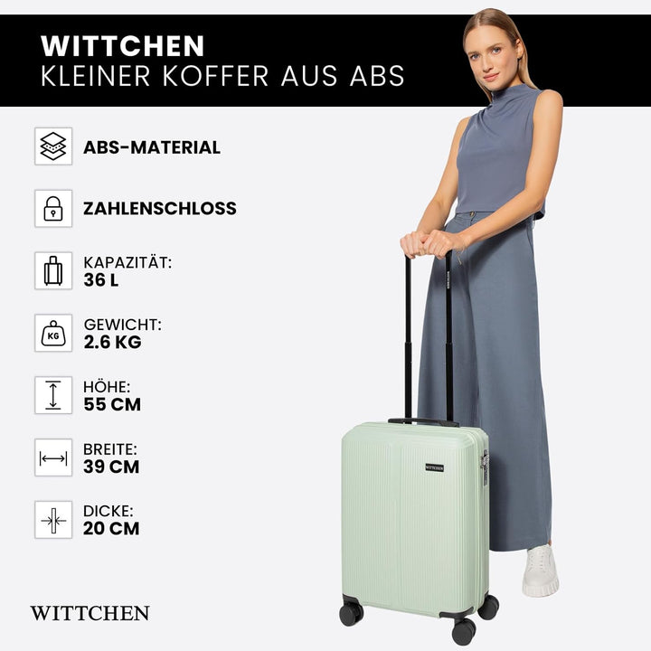 WITTCHEN Stripes Line | Kabinenkoffer 55 × 39 × 20 cm (M) | Hartschale ABS handgepäck Koffer 36 l, 4