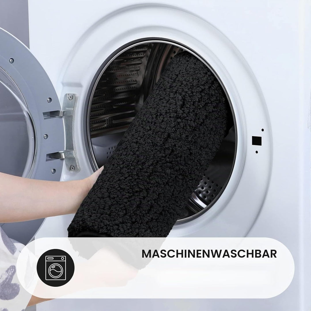 Homaxy Badezimmerteppich rutschfest Waschbar Badematte Weich Flauschig Badteppich Shaggy Hochflor Mi