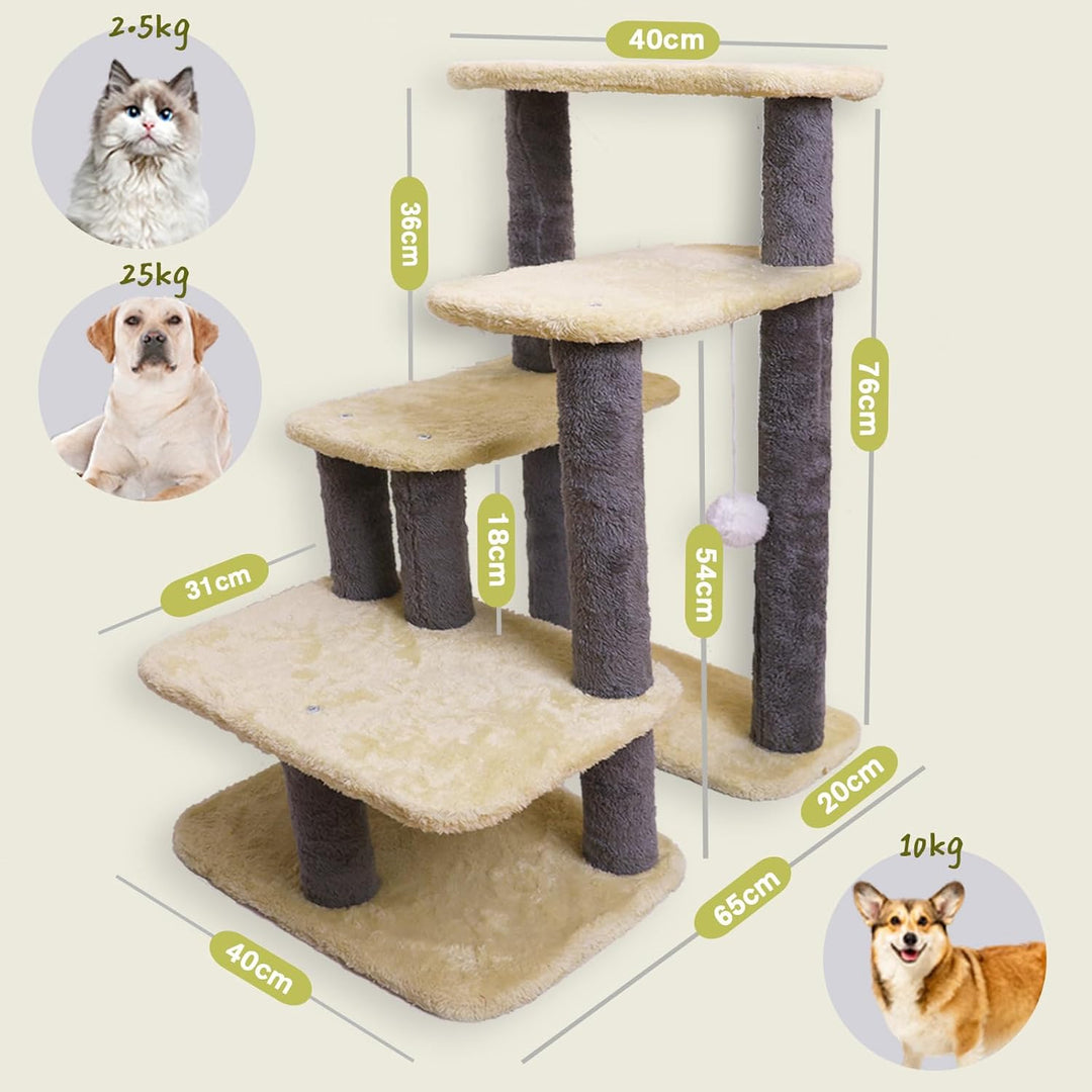 Hundetreppe, 2/3/4/5 Schichten Höhenverstellbar Katzentreppe,Katzentreppe für alte Katzen,Waschbar&r