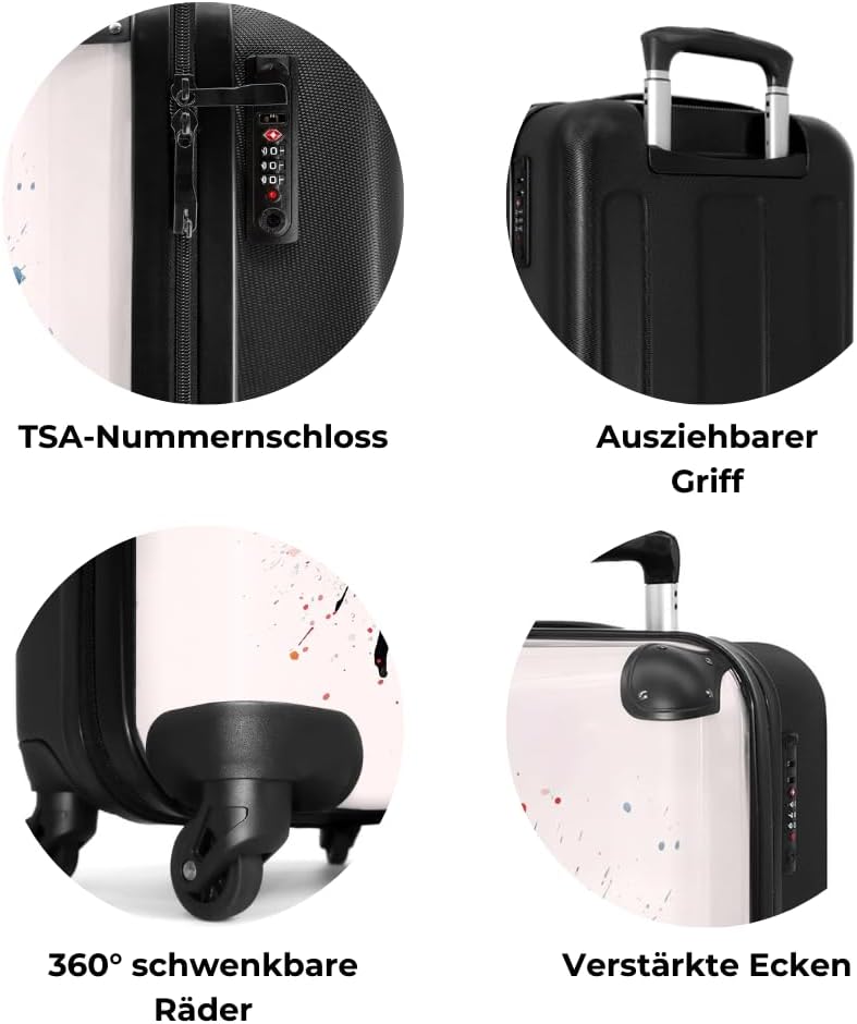 NoBoringSuitcases.com® Kinderkoffer Mädchen - Schmetterling Aquarell - Leicht - Koffer Kinder Mädche