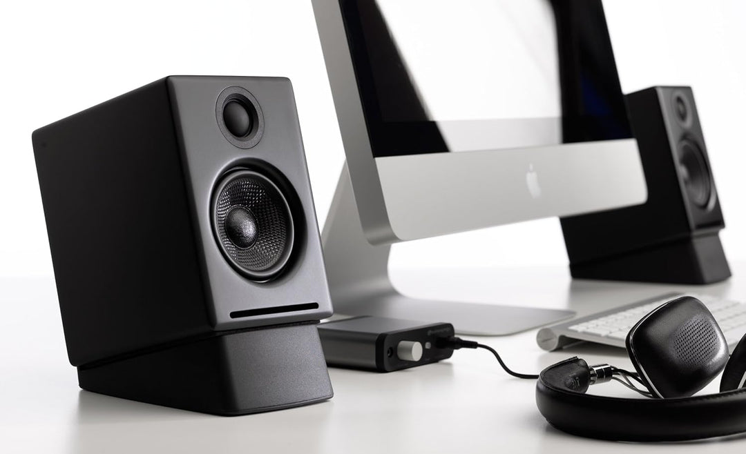 Audioengine A2+ 60W Aktiver Desktop-Lautsprecher | Integrierter DAC & Analogverstärker | Direkter US