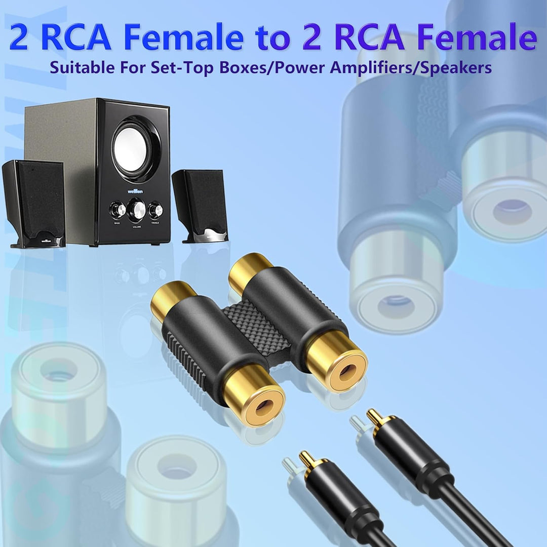 Cinch Koppler RCA Doppel Kupplung, 5 STK Cinch Buchse auf Buchse Kupplung 2 kanäle Adapterstecker Au
