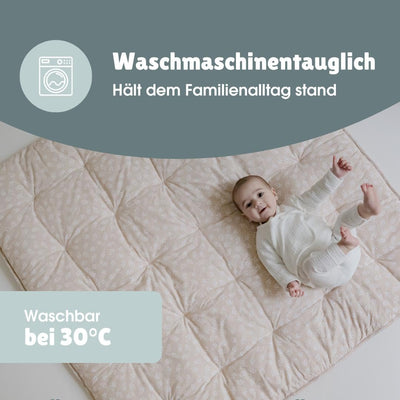 emma & noah Krabbeldecke Baby, 120x120 cm, Gross und Gepolstert, Bio-Baumwolle, Oeko-TEX Zertifizier