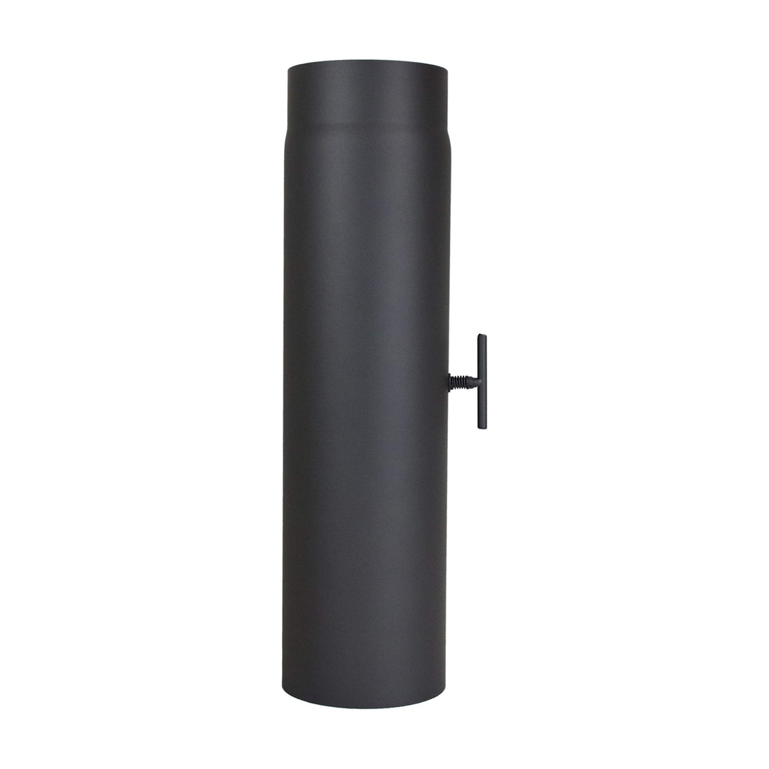 Rauchrohr 500 mm mit Drosselklappe - im Durchmesser Ø 130 mm - Farbe: gussgrau - Ofenrohr Verlängeru