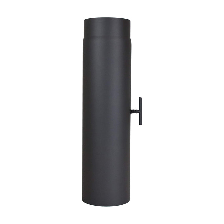 Rauchrohr 500 mm mit Drosselklappe - im Durchmesser Ø 130 mm - Farbe: gussgrau - Ofenrohr Verlängeru