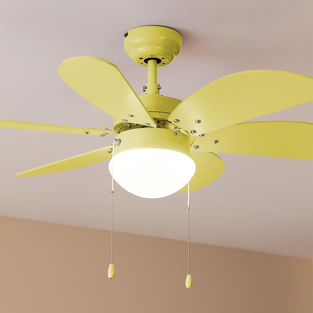 Cecotec - Deckenventilator mit Licht EnergySilence Aero 3600 Vision Full Yellow, 50 W, 91 cm, 3 Gesc