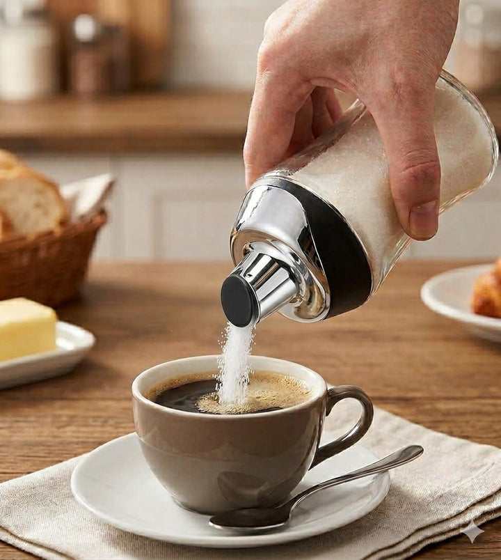 J&amp;M Design Zuckerspender &amp; Shaker für Kaffee, Müsli, Tee &amp; Backen, mit Ausgiesser und Deckel für ein