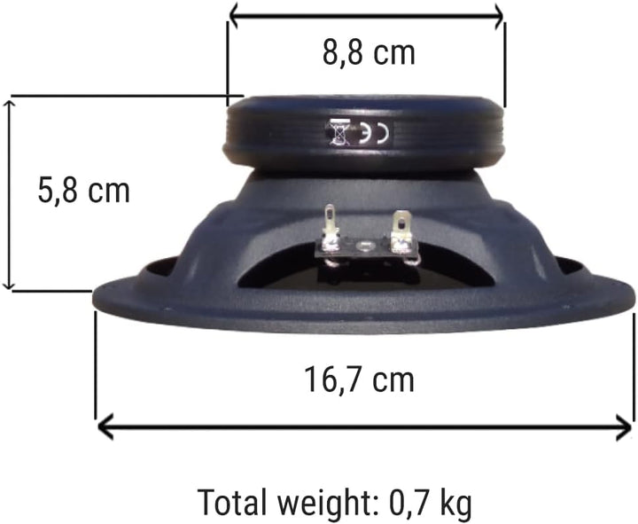 2 tieftöner kompatibel mit HIFONICS Vulcan Series VX6.2W 16,5 cm 165 mm 6,5" Durchmesser 100 watt rm