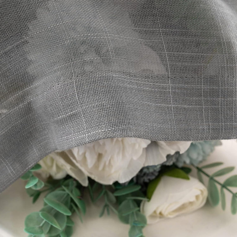 MIULEE 2er Set Voile Vorhang Sheer Leinenvorhang mit Ösen Transparente Leinen Optik Gardine Ösenscha