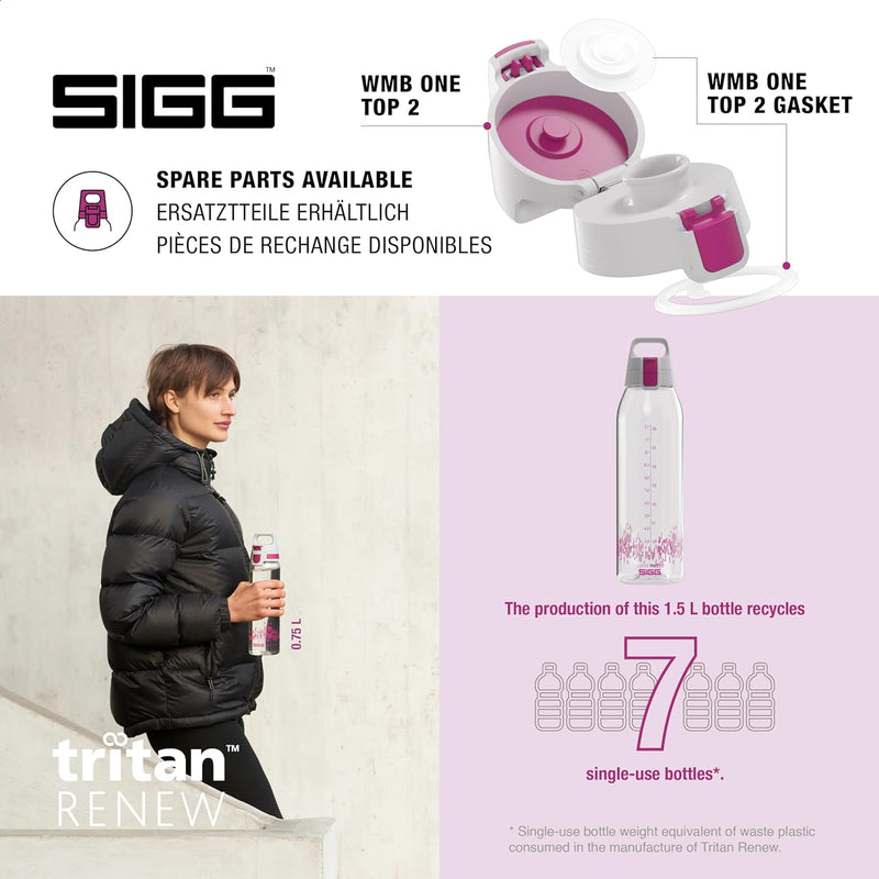 SIGG - Tritan Renew Trinkflasche - Total Clear ONE - Für Kohlensäurehaltige Getränke Geeignet - Spül