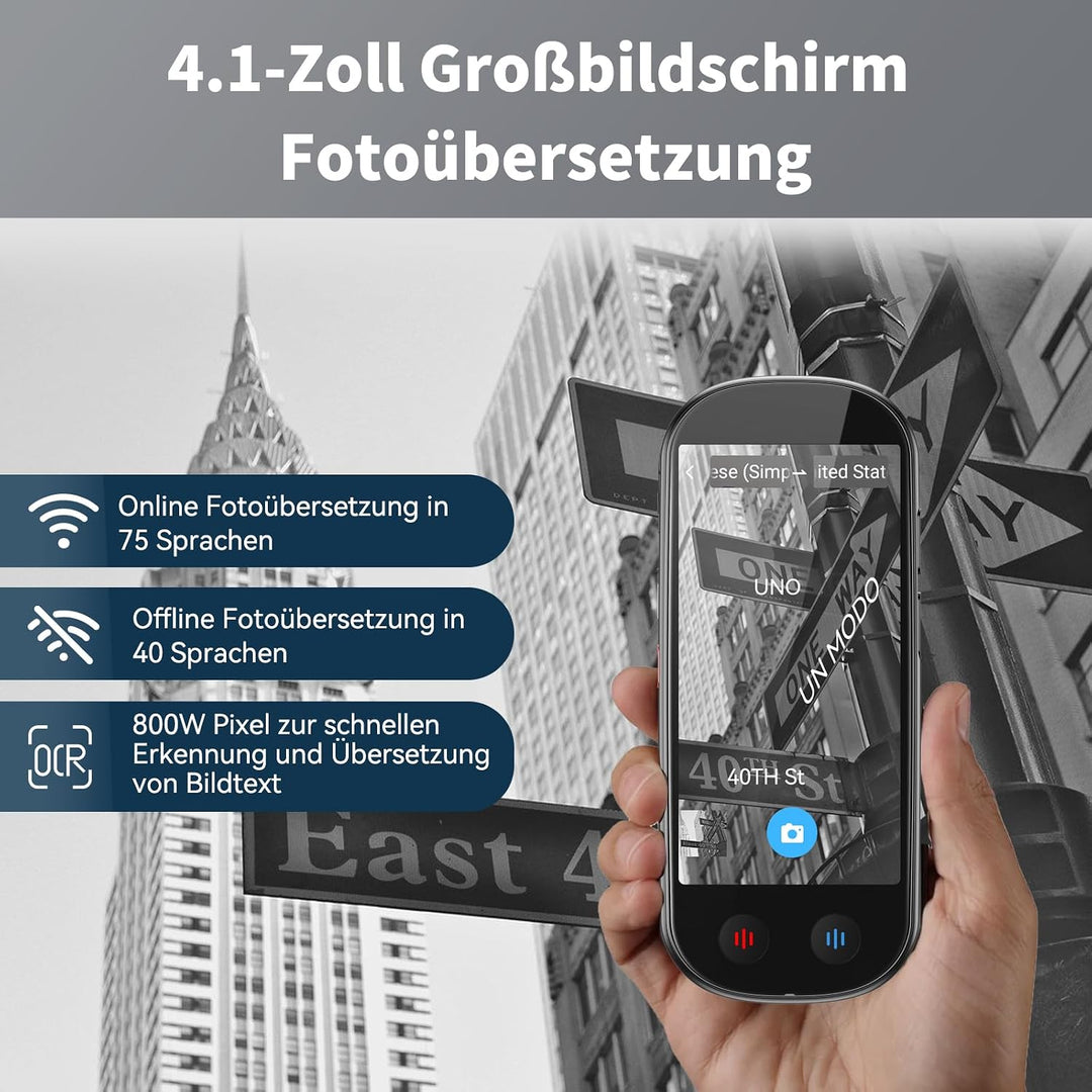 Sprachübersetzer Gerät,Übersetzungsgerät mit Sprachausgabe Translator,Übersetzer Echtzeit 150 Sprach
