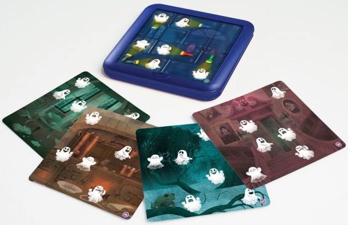 SmartGames - Die Nacht der Geister – Denkspiel – Beleuchten Sie alle Geister – 60 Herausforderungen