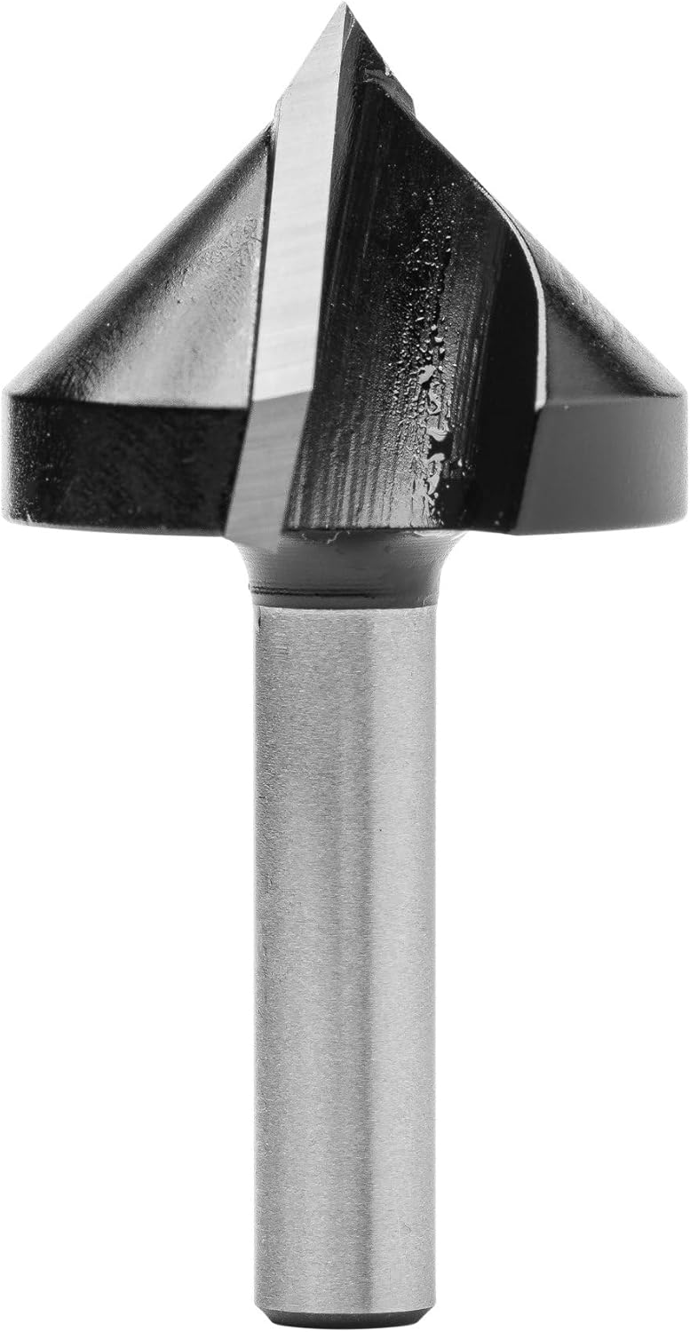 ENT 12054 V-Nutfräser und Schriftenfräser HW, Schaft (S) 8 mm, Durchmesser (D) 32 mm, NL 22 mm, E 90