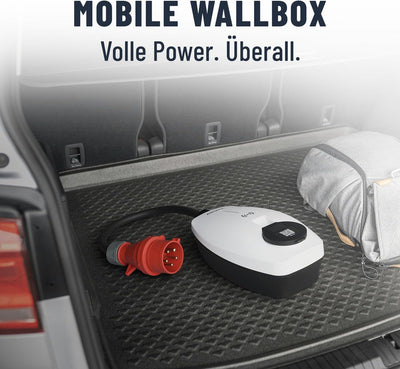 ABSINA Mobile Wallbox 11kW 16A mit App Steuerung - Wallbox mit CEE Stecker, RFID & Einstellbarer Lad