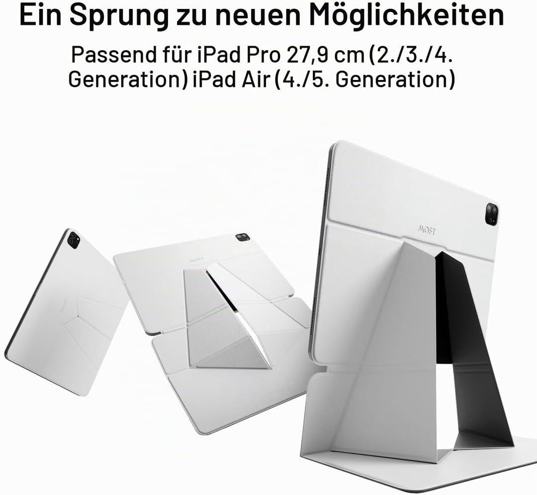 MOFT Tablet Ständer für Schreibtisch, Leder Folio Verstellbarer iPad Ständer Magnetische Hülle mit M