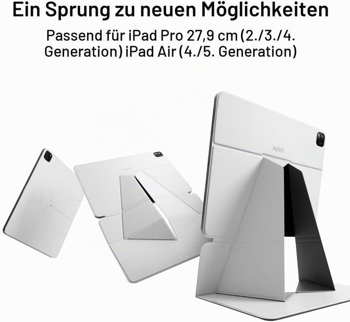 MOFT Tablet Ständer für Schreibtisch, Leder Folio Verstellbarer iPad Ständer Magnetische Hülle mit M