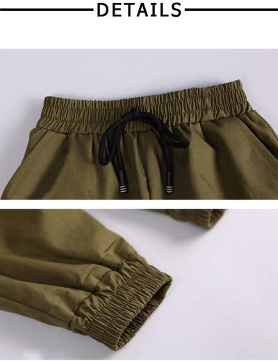 Kinder Cargo Hose Elastische Taille Jogger Hose für Jungen Mädchen Street Hip Hop Armee-grün 122-128