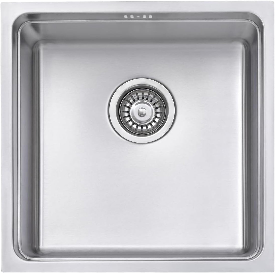 JASSFERRY Küchenspüle 1 Becken Unterbau-Küchenspüle, Unterbauspüle mit Geschirrkorb 440 x 440 Edelst