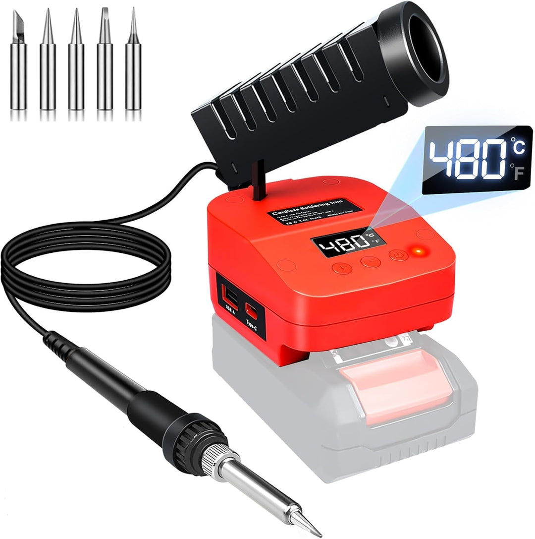 GZYZ Akku-Lötkolben-Set kompatibel mit Ein hell PXC 18V Akku, Tragbarer Lötkolben mit USB und Typ-C,