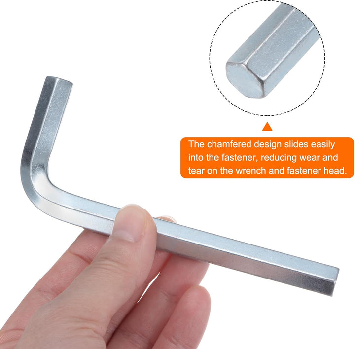 QUARKZMAN 10PCS Innensechskantschlüssel 10 mm L-Form Metrische Sechskantschlüssel aus Chrom-Vanadium