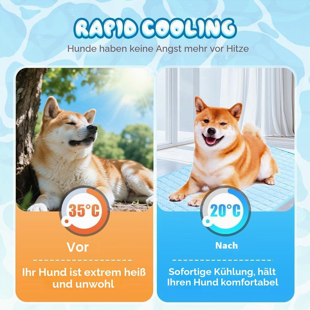 Kühlmatte Hunde,70*50 cm Kühlmatte Katze,Wasserdichte Kühlmattes Katze Ohne Gel,Kühlmattes Katzes Se