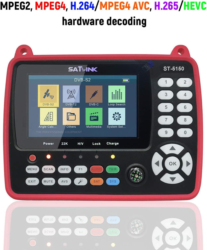 VISLONE Satfinder Messgerät ST-5150 DVB-S2 / T2 / C COMBO HD Satelliten-TV-Signalfinder Digitaler Ha