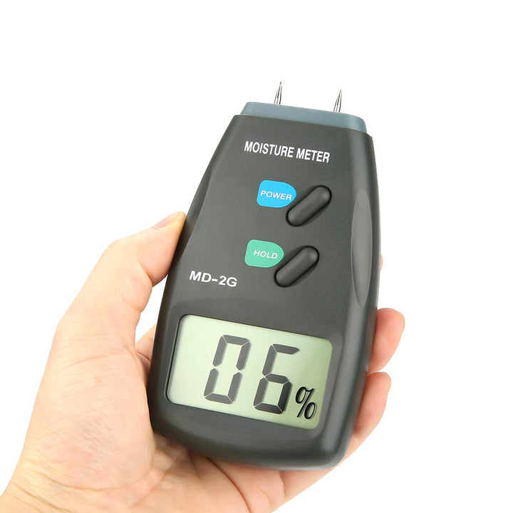 Holzfeuchtemessgerät, MD-2G LCD Digital 2 Pin Holzfeuchtemessgerät Detektor Holz Hygrometer Feuchtet