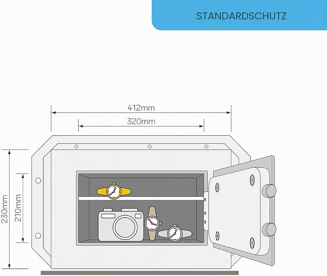 Yale - Wandsafe - YWV/230/KB1 - Standardsicherheit - Schwarz