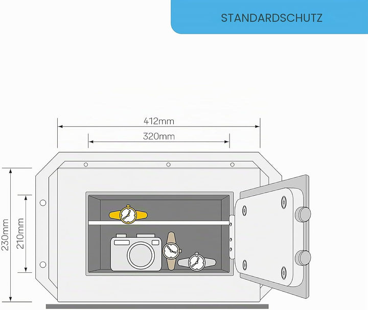 Yale - Wandsafe - YWV/230/KB1 - Standardsicherheit - Schwarz