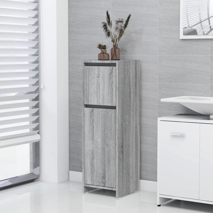 vidaXL Badschrank Grau Sonoma 30x30x95 cm Holzwerkstoff, Grau Sonoma
