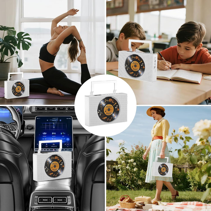 Gueray CD-Player mit Radio: Bluetooth CD Player mit Griff, CD-Spieler Lautsprechern, Display, Fernbe