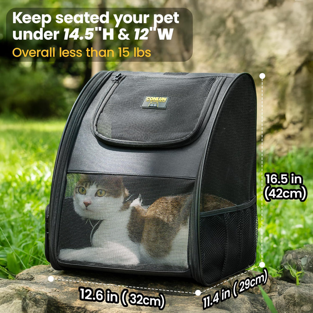 Conlun Katzenrucksack und Hunderucksack für kleine Hunde und Katzen bis zu 7kg, Kleiner Hunde Rucksa