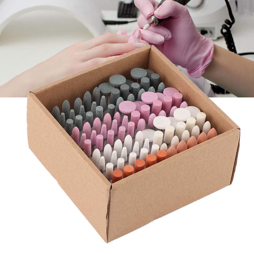 100Pcs Schleifkörper Schleifkopf, Nagelfräser Bits, Berufsnagel Bohrer Stellten Maniküre Pediküre Na