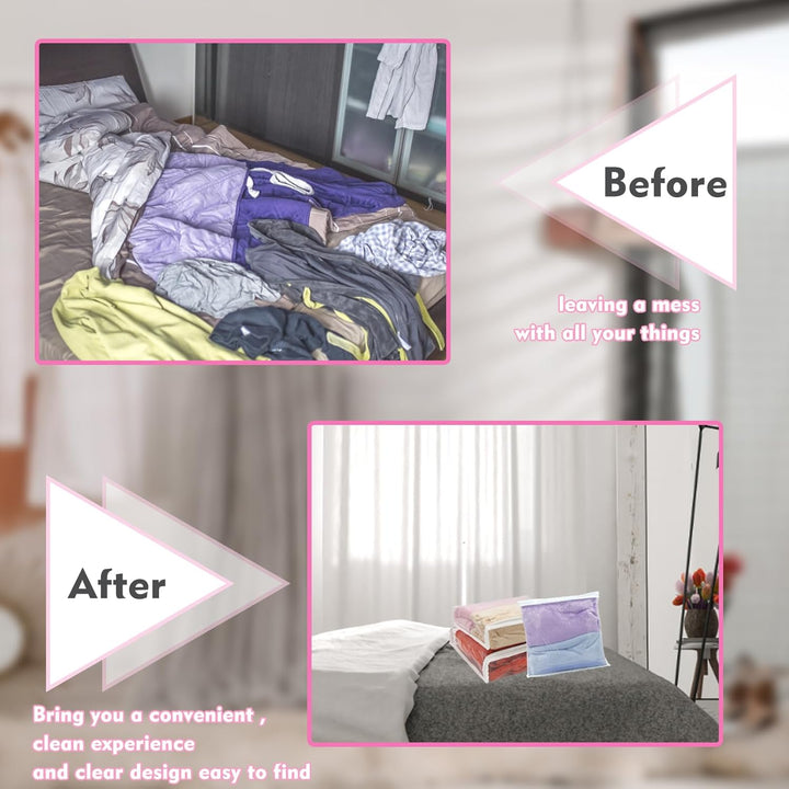 20 Pack Klare Vinyl-Kleideraufbewahrungstaschen mit Reissverschluss,26 x 26 x 6 cm,Faltbare Plastiks