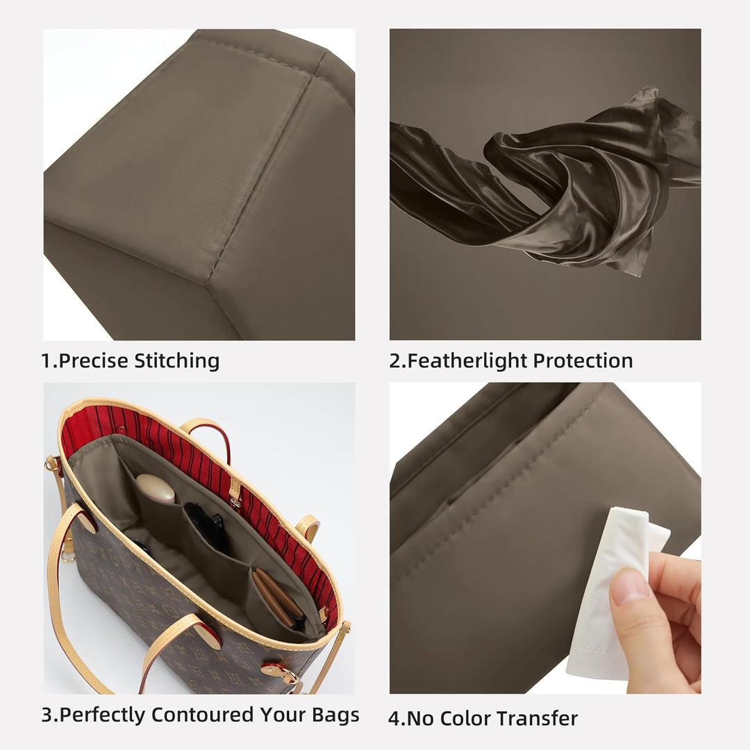 DGAZ Taschen Organizer Einsatz, Seide Innentasche für Neverfull PM/MM/GM, Leicht Taschenorganizer Sh