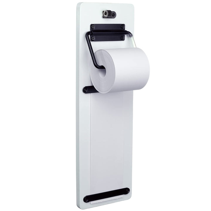 Notizpapierspender zur Wandmontage, mit einer 40 m langen Rolle Papier (weiss), Wei&amp;