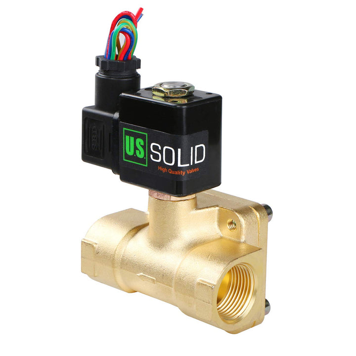 U.S. Solid 3/4" G 12 V DC Messing Magnetventil für Wasser Luft Gas Öl, NC, VITON, 0,1-16 Bar, Vertik