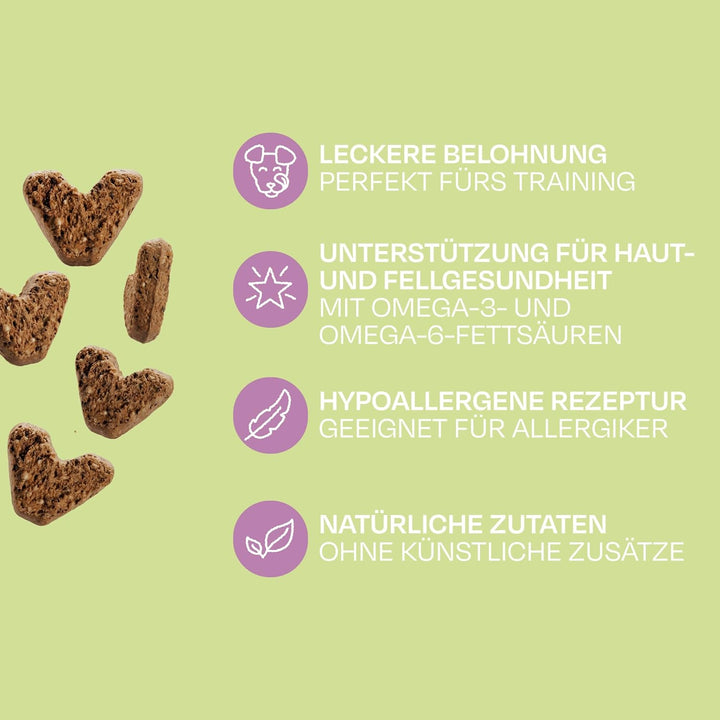 VEGDOG Veggies Skincare Veganer Snack für Hunde, getreiefreier Trainingssnack für Allergiker mit Kas