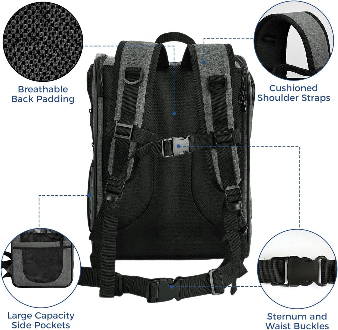 Apollo Walker Pet Carrier Backpack for Large/Small Cats and Dogs, Puppies, Safety Features and Cushi