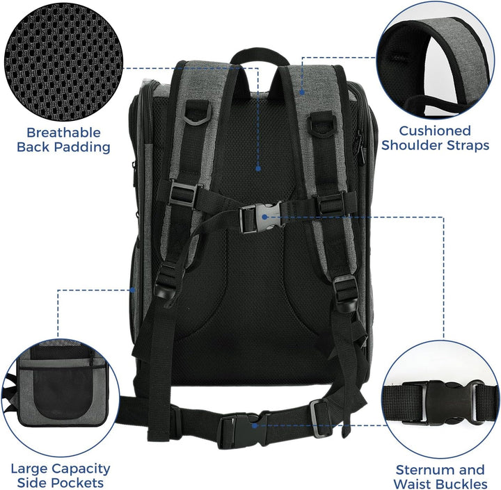 Apollo Walker Pet Carrier Backpack for Large/Small Cats and Dogs, Puppies, Safety Features and Cushi