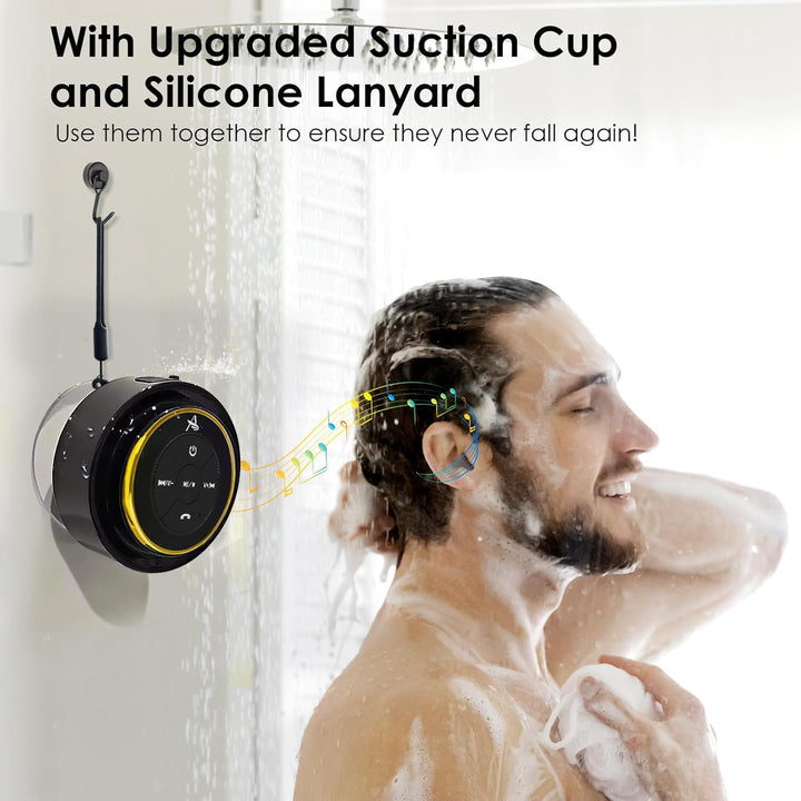Xleader, Verbesserter Dusch-Lautsprecher, zertifizierter IPX7 wasserdichter Bluetooth-Lautsprecher m