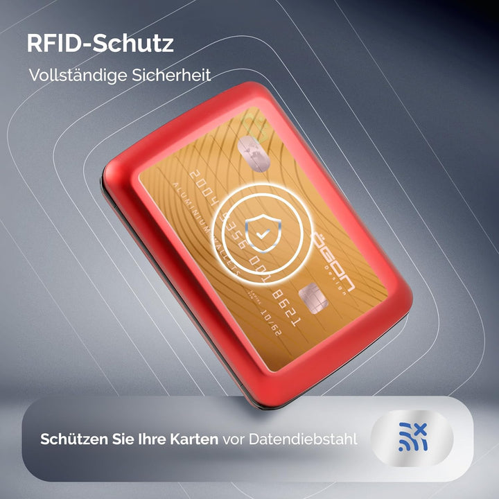 OGON Aluminium Geldbörse Smart Case V2 - Einfache Lagerung - Metallverschluss - Kartenetui mit RFID-
