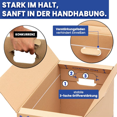 KK Verpackungen 25 x UMZUGSKARTONS ZWEIWELLIG - 634 x 290 x 326 mm - MOVEBOX - 2.20 EB Welle aus Pap