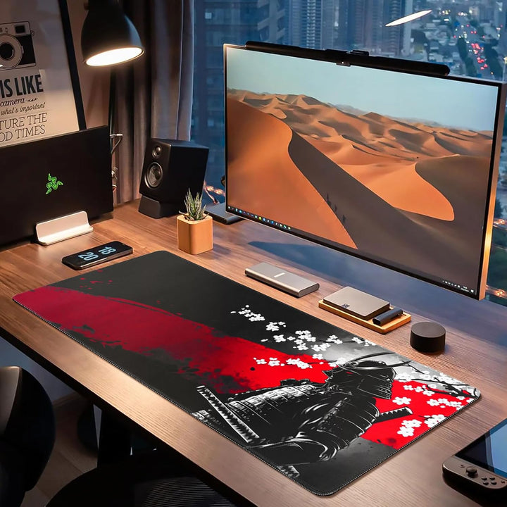 EFISH Japanische Gaming Mauspad XXL 800 x 300 mm Grosses Mauspad Vernähte Kanten Wasserdicht Anti-Ru